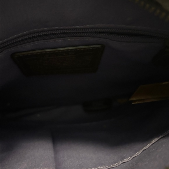 VTG Coach Brown Patchwork crossbody & wristlet Suede leather canvas boho Y2K - Picture 4 of 16